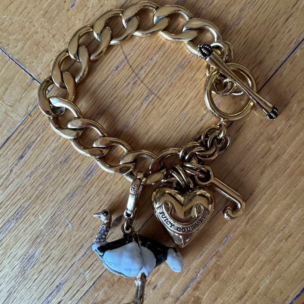 Vintage y2k Juicy Couture Bracelet with Ostrich Charm